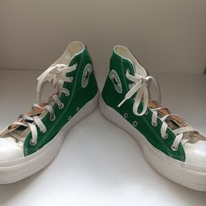 Chuck Taylor Converse Hi Tops Tan and Green
